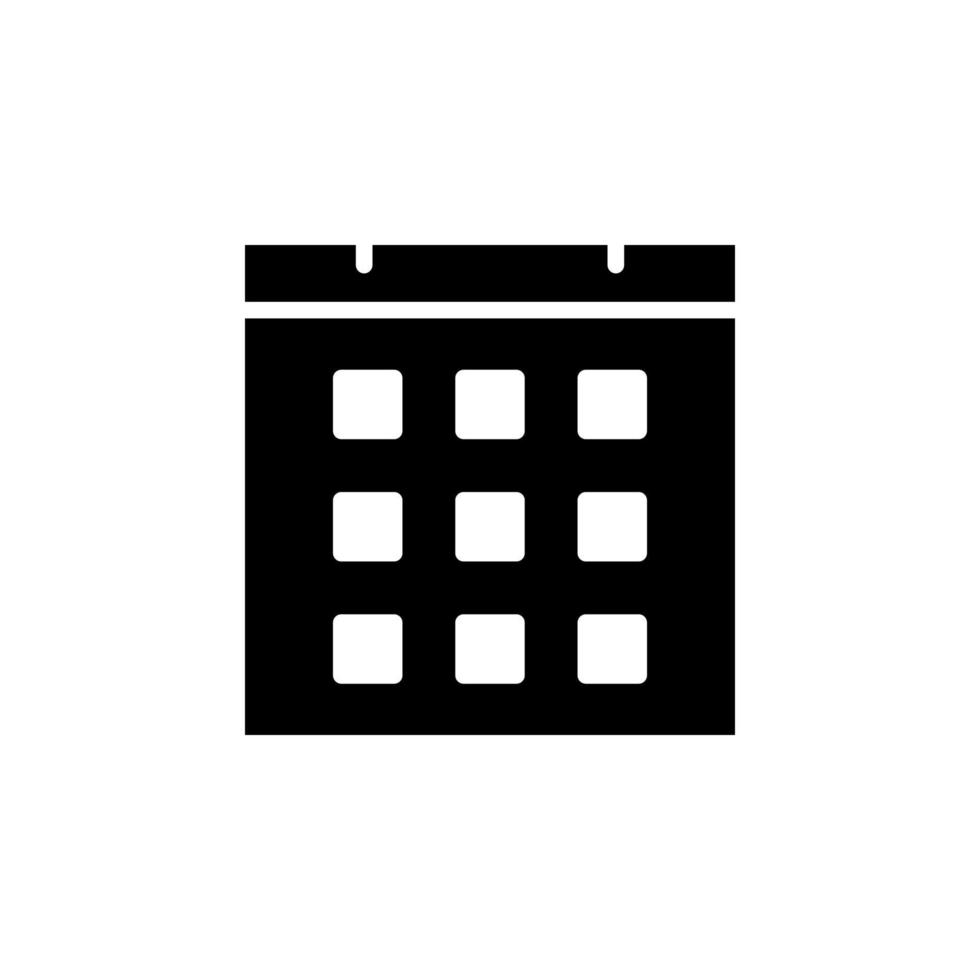 Calendar, Schedule, Date Solid Icon Vector Illustration Logo Template. Suitable For Many Purposes.