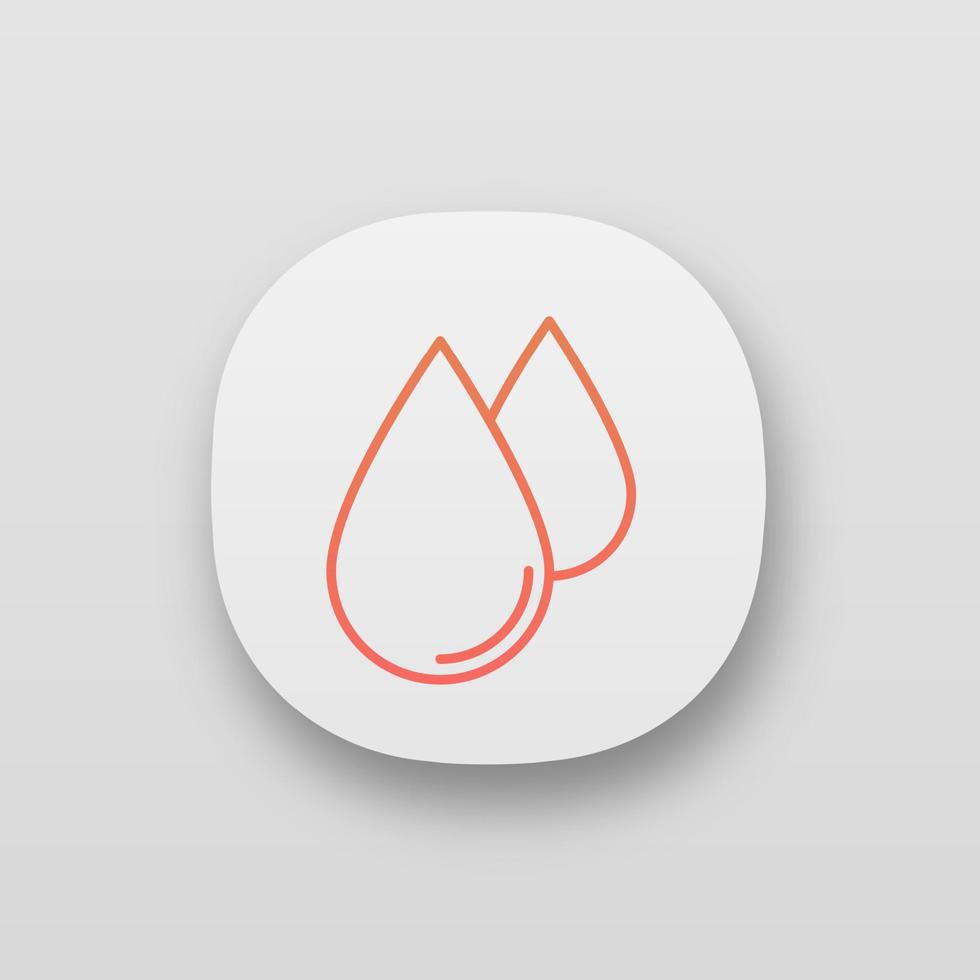 Water drops app icon. UI UX user interface. Liquid. Raindrop. Web or mobile application. Vector isolated illustration