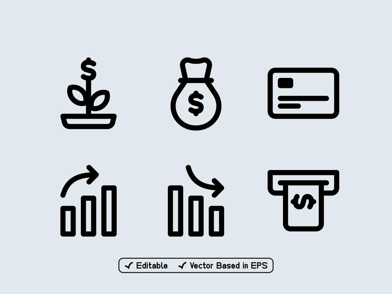 conjunto de iconos de negocios de finanzas vector