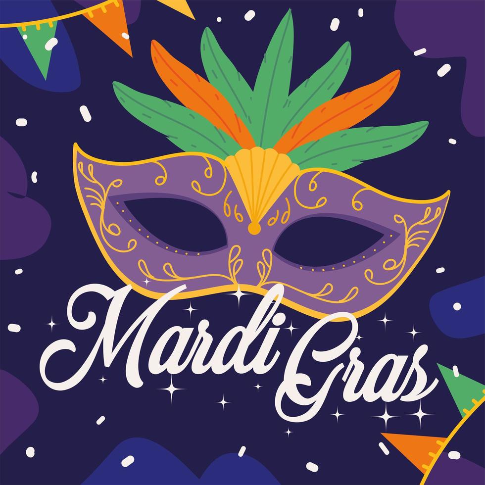 tarjeta de invitación de mardi gras vector