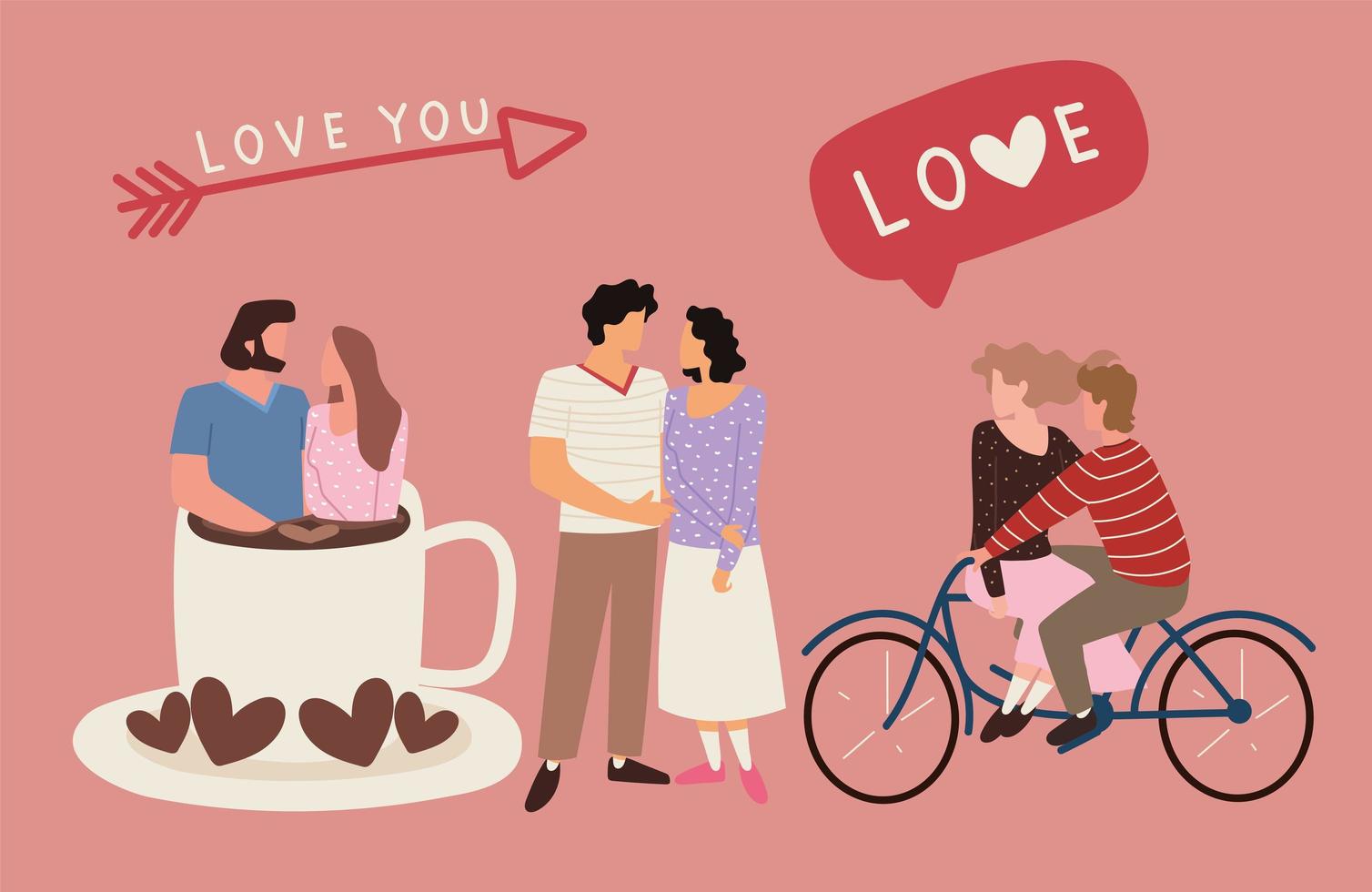 couples valentines day vector