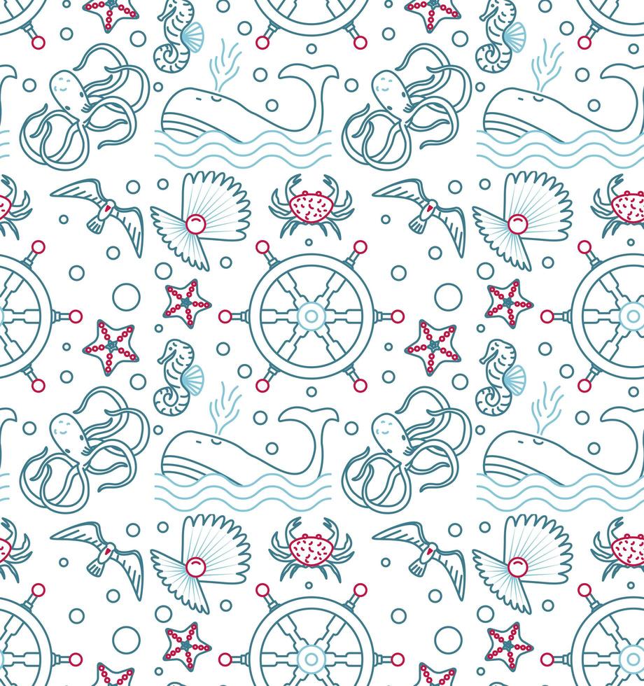 nautical pattern style vector
