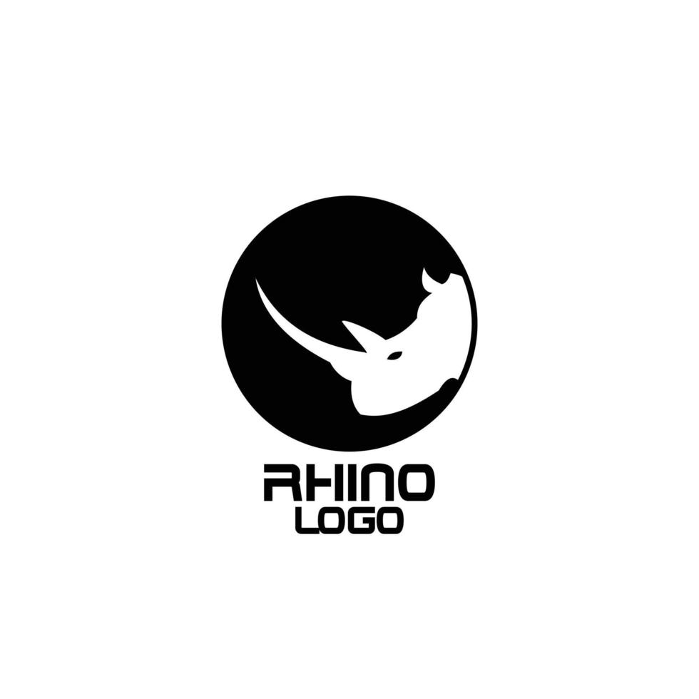 rhino head logo template vector