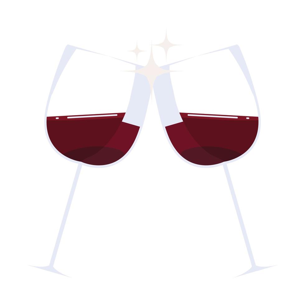 copas de vino brindis vector