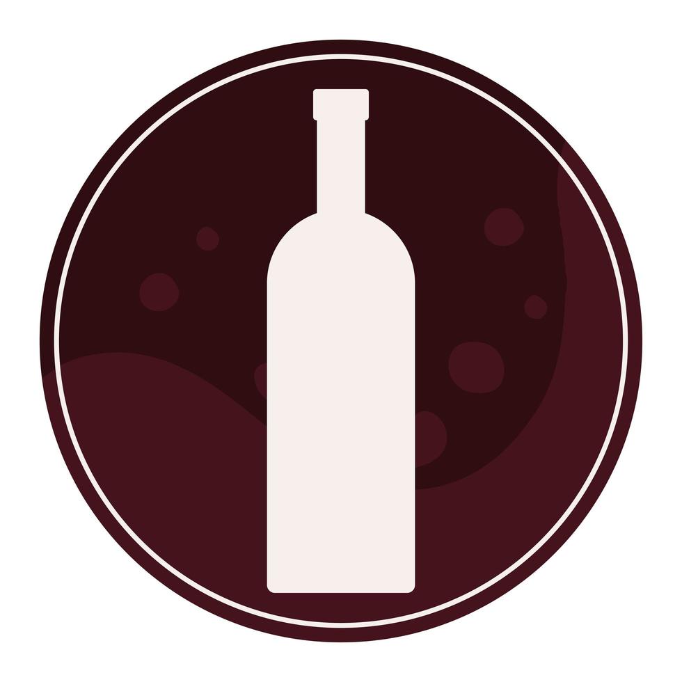 wine bottle badge vector