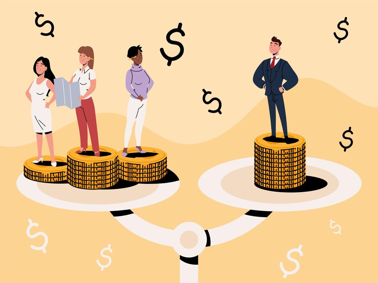 salary difference concept vector