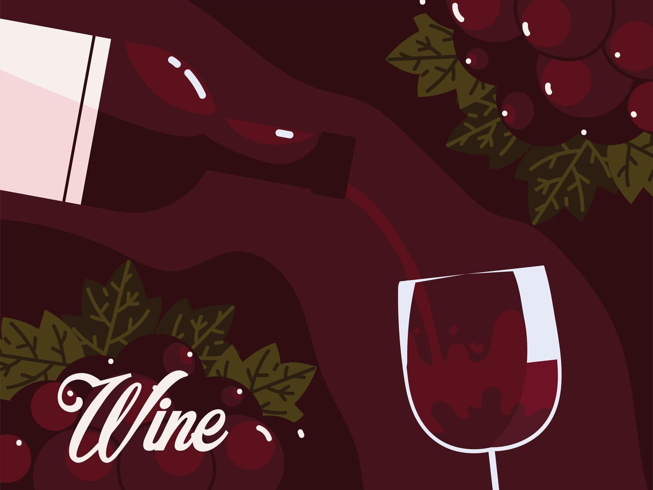 wine bottle pouring vector