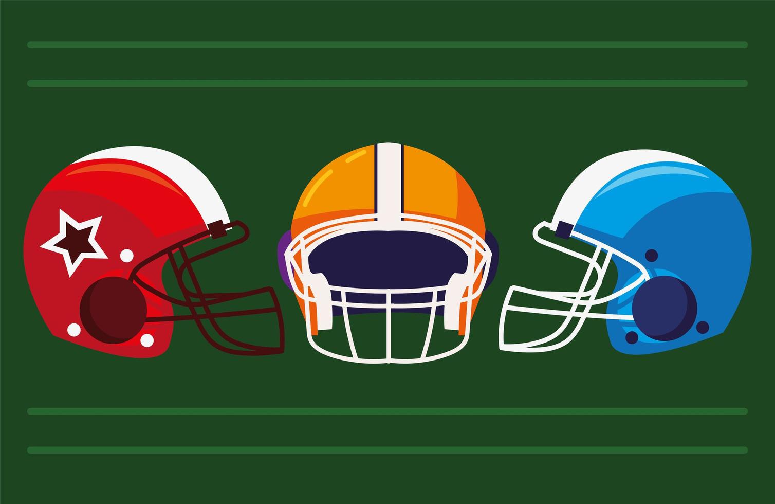 american football helmets vector