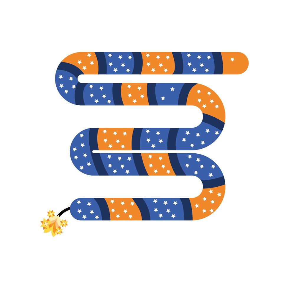 snake fireworks cartoon vector