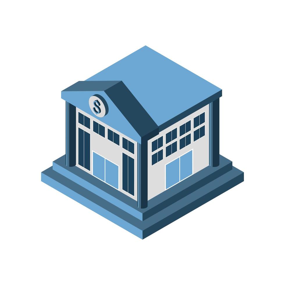 bank building icon vector