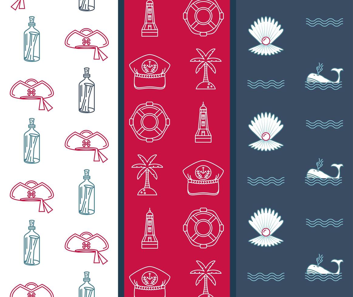 banners verticales náuticos vector