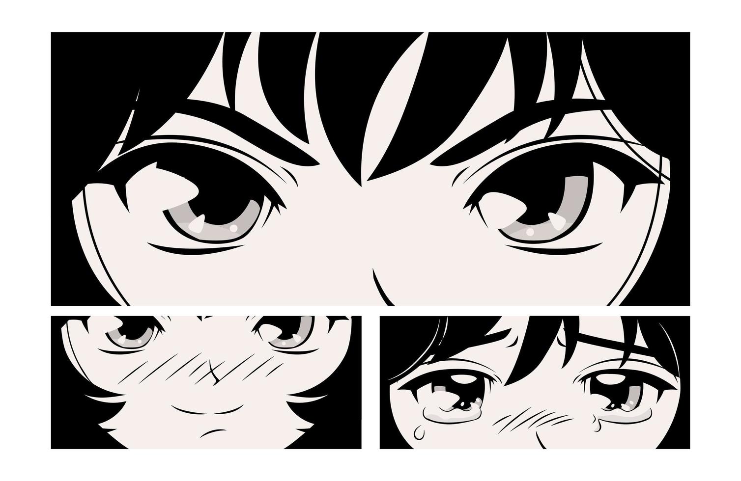 ojos manga femeninos vector