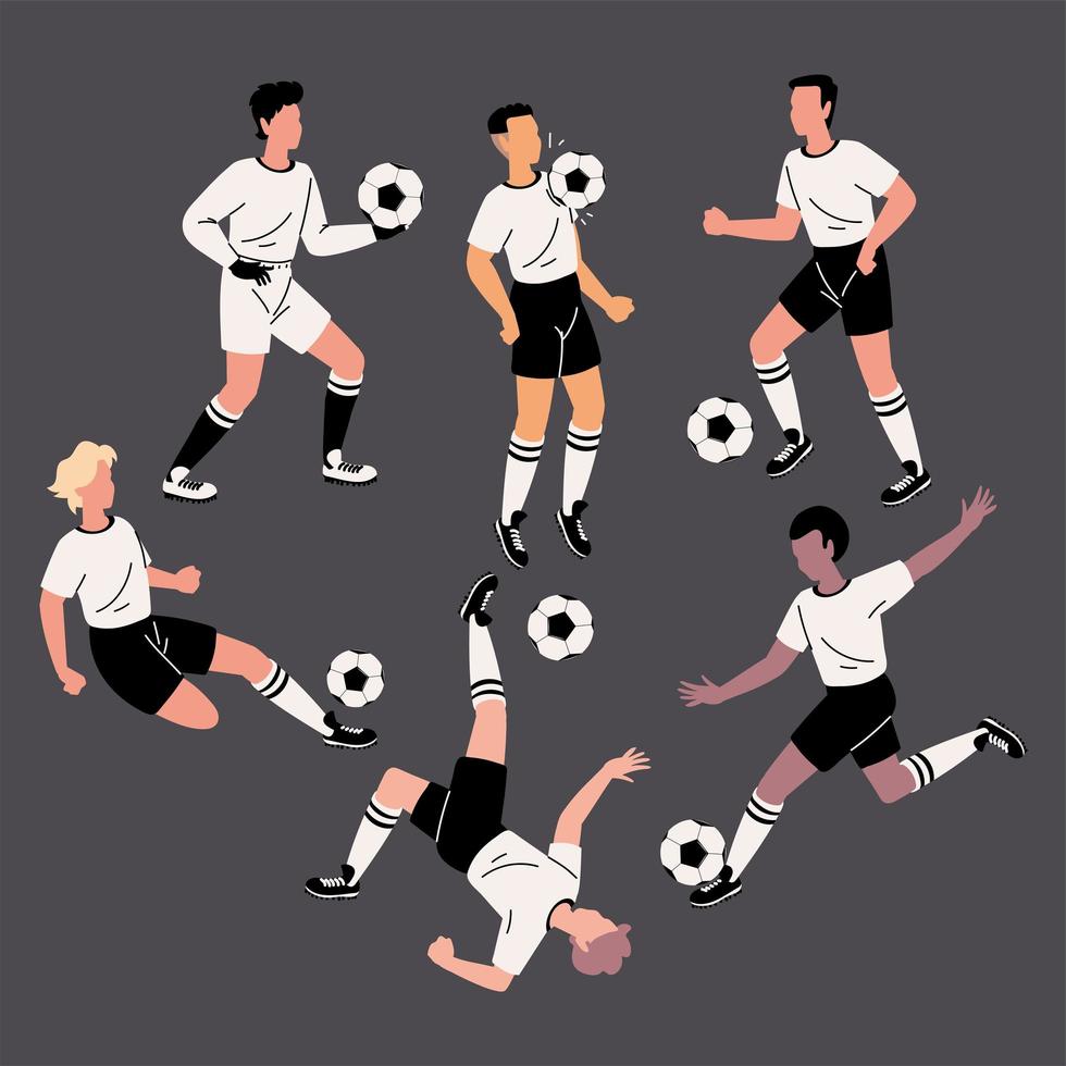 set of players soccer vector