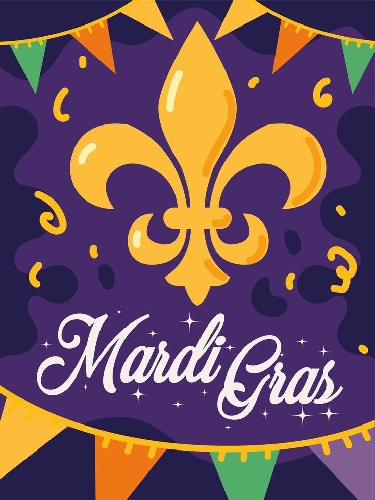 tarjeta de carnaval de mardi gras vector