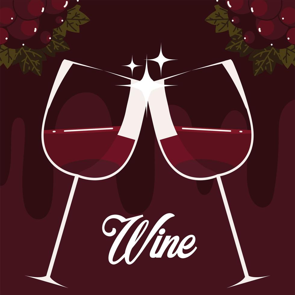 wine glasses toast vector