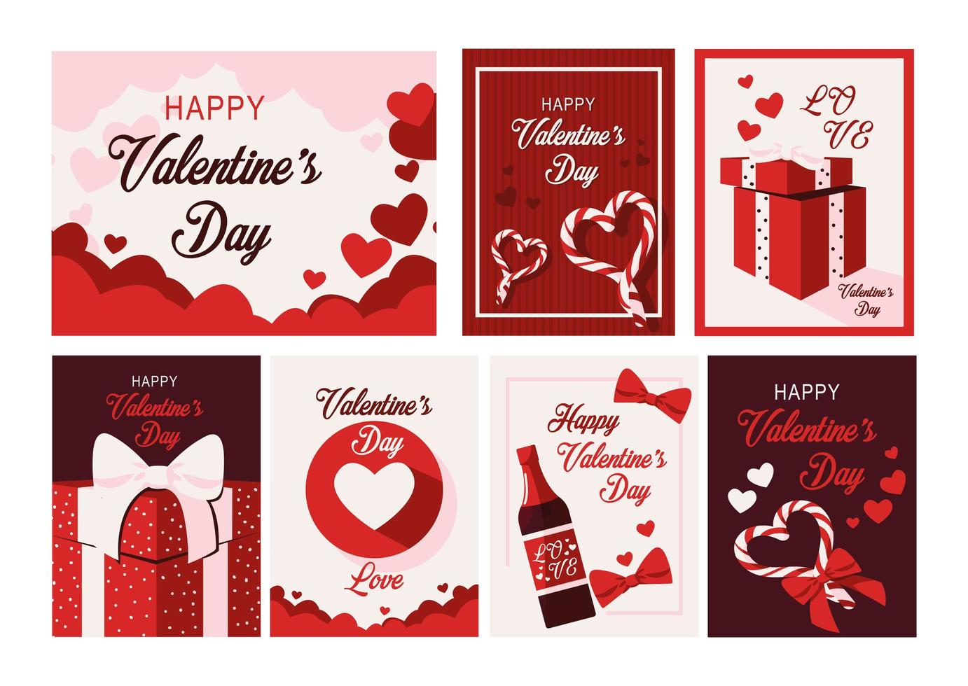 valentines day invitation cards vector