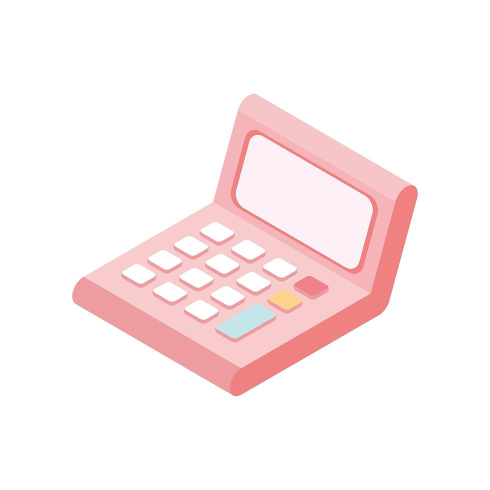 calculator isometric icon vector