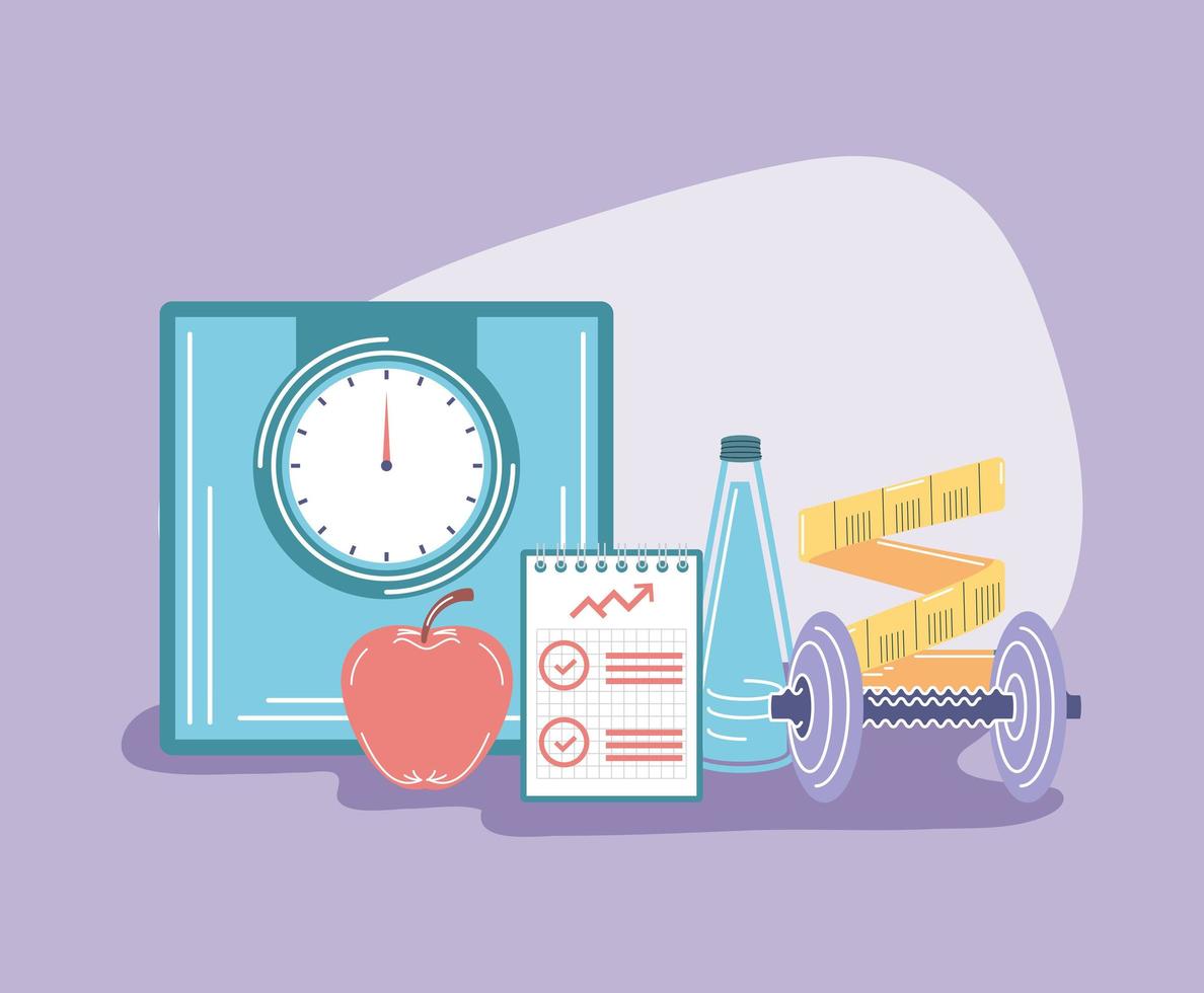 healthy lifestyle weight vector