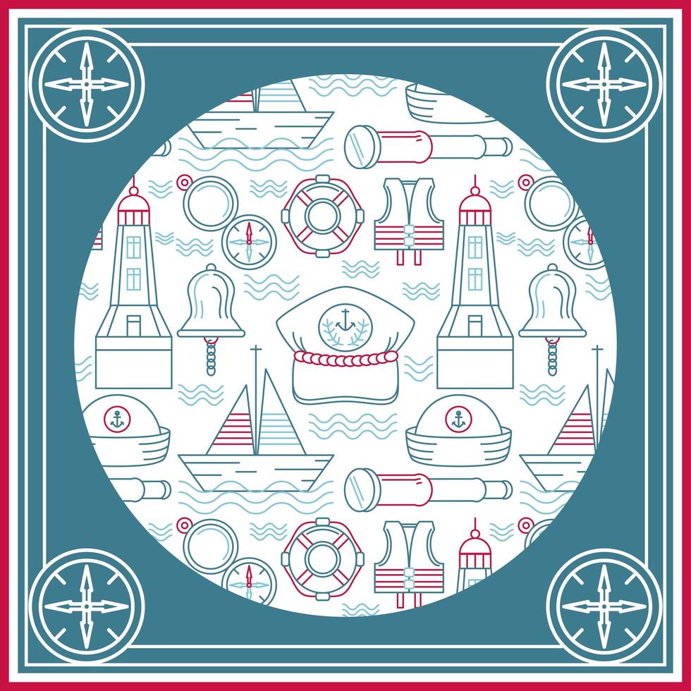 nautical retro style vector