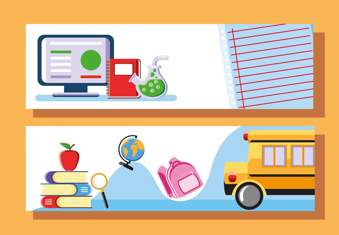 school education banners vector