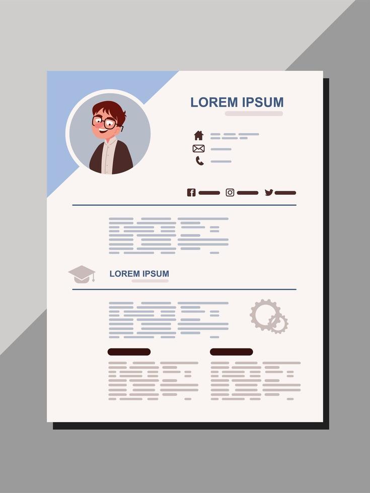 cv documento profesional vector