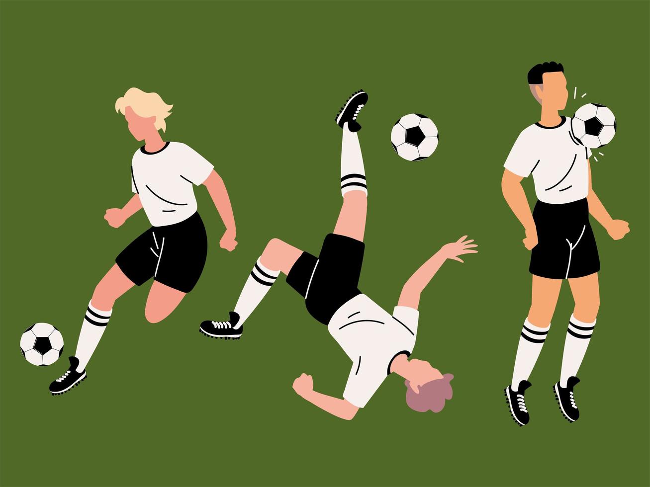 players soccer character vector