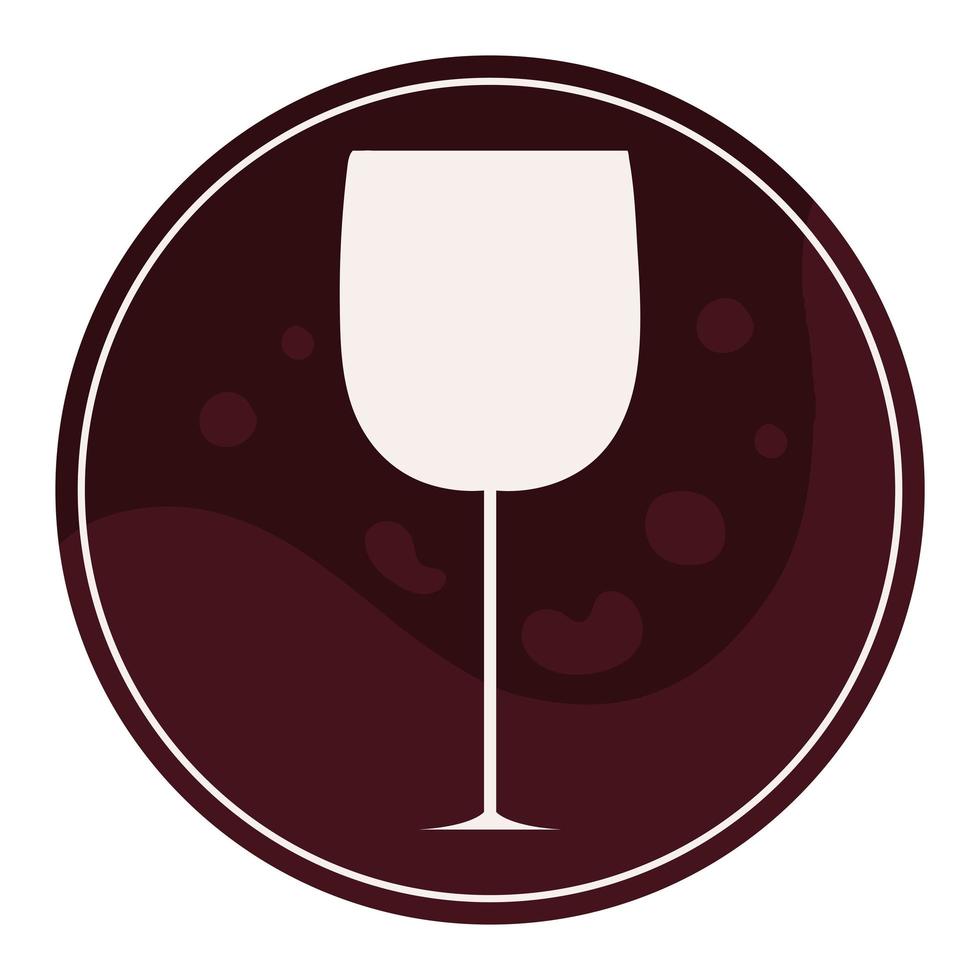 wine cup badge vector