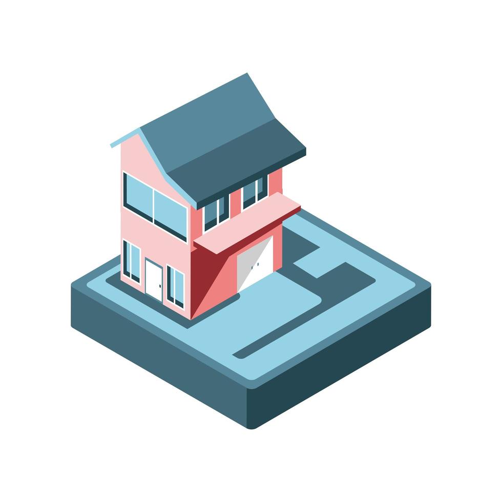 house real estate isometric vector