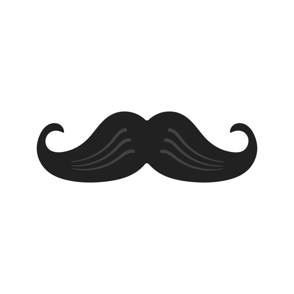 hombre fuerte bigote estilo plano icono signo vector ilustración aislado sobre fondo blanco. símbolo del icono plano vintage papá o padre web.