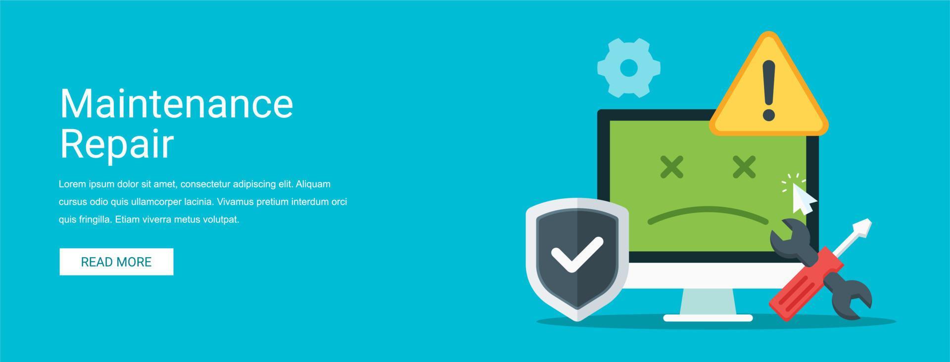 Maintenance and repair vector illustration banner concept in flat style. Suitable for web