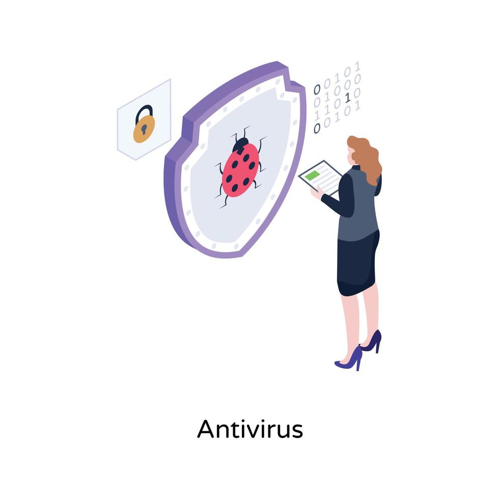 An antivirus isometric vector download