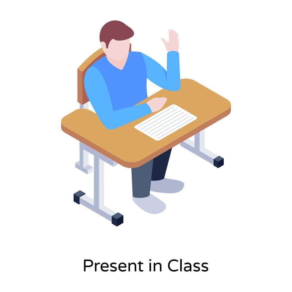 Class student isometric icon, editable vector