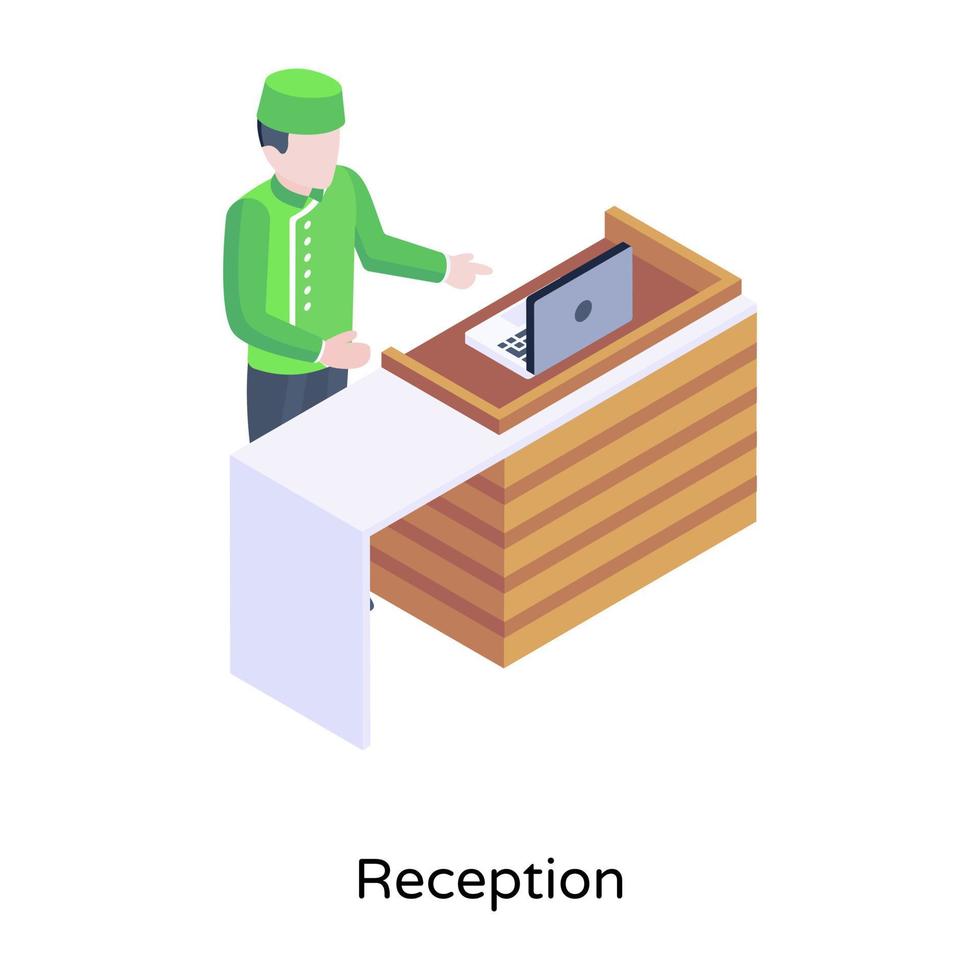 Download premium isometric illustration of hotel reception vector