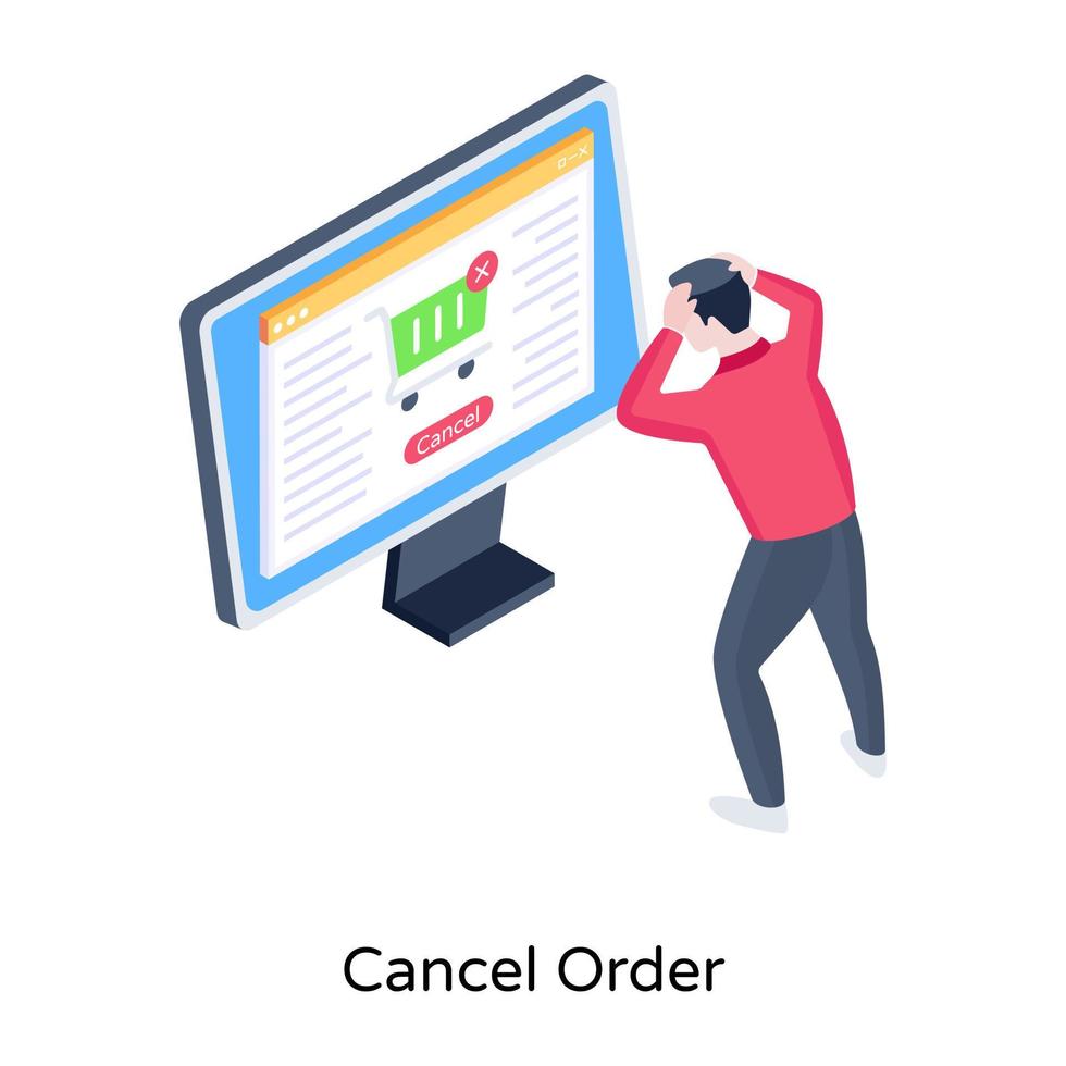 An editable isometric illustration of cancel order 6066399 Vector Art