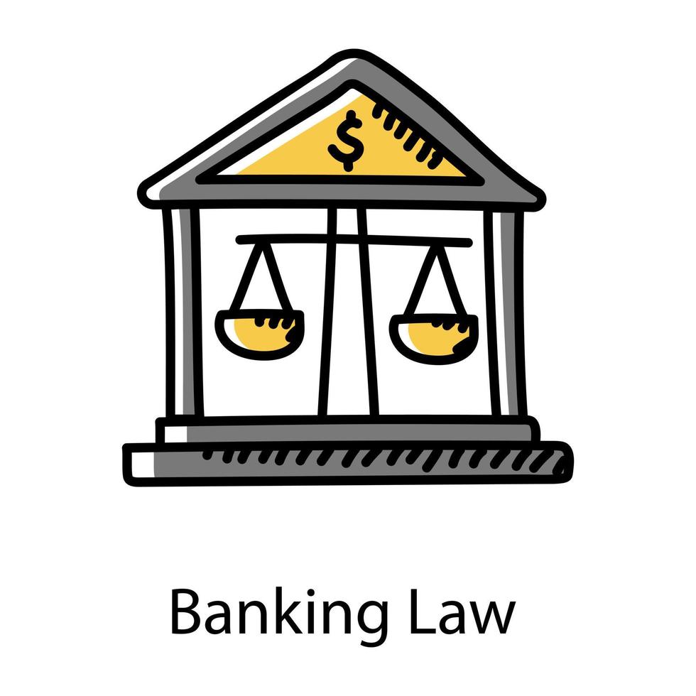 Banking law in hand drawn icon vector