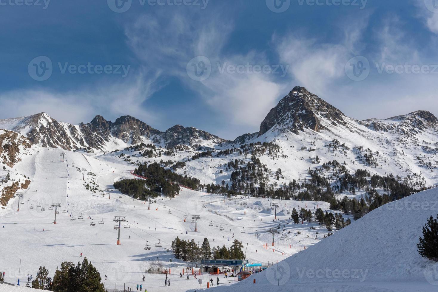 Ski Resot of Grandvalira  in winter in the Pyrenees in Andorra. photo