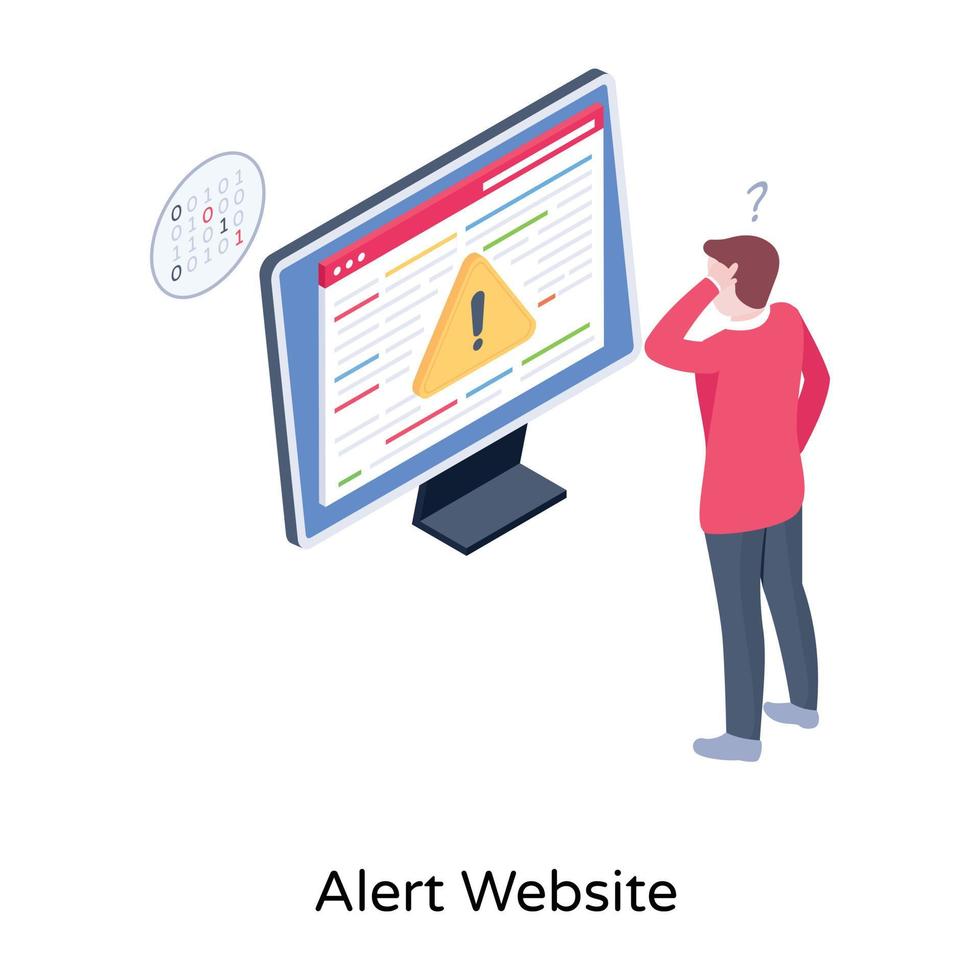 A perfect concept vector of alert website