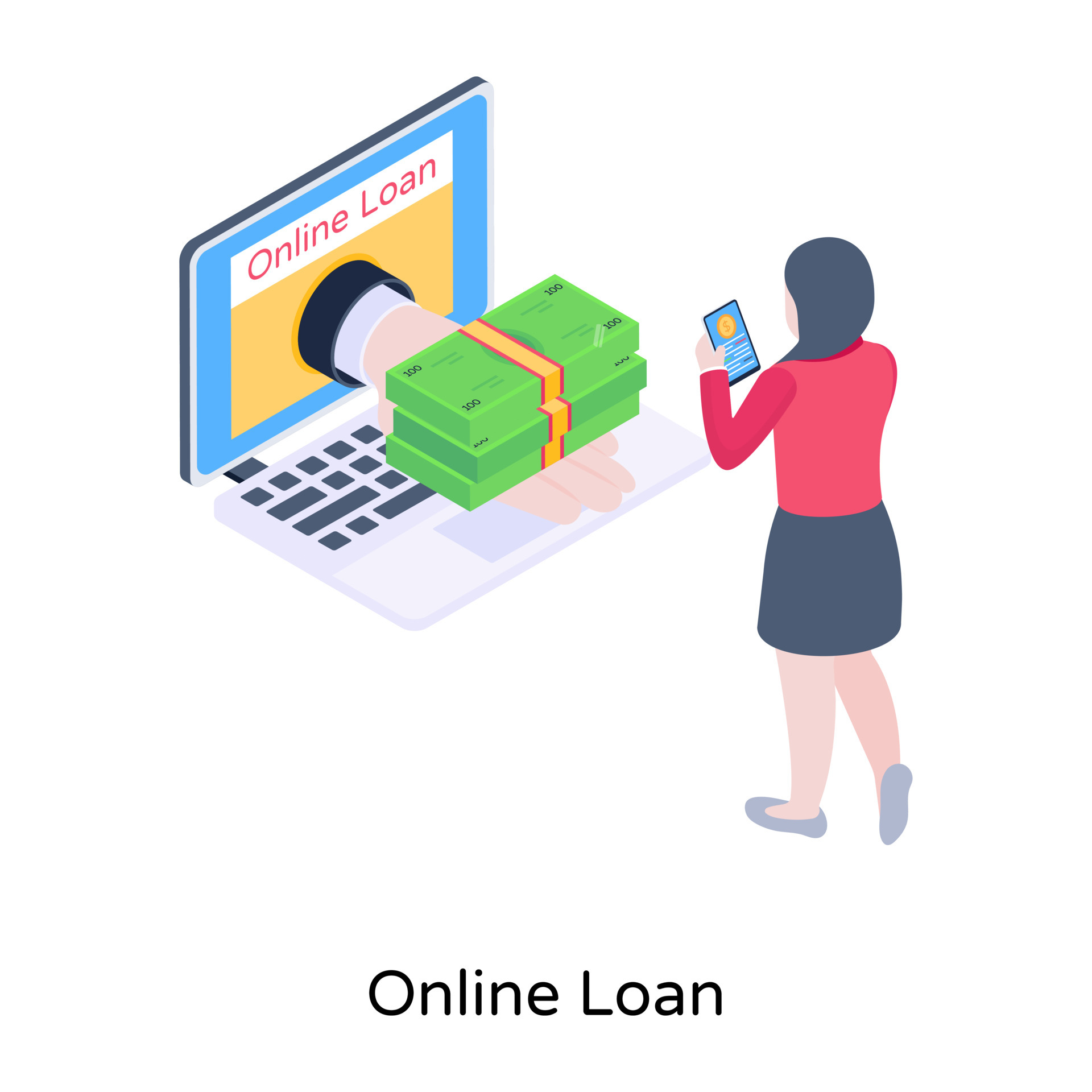 Online loan isometric icon with high quality graphics 6066750 Vector