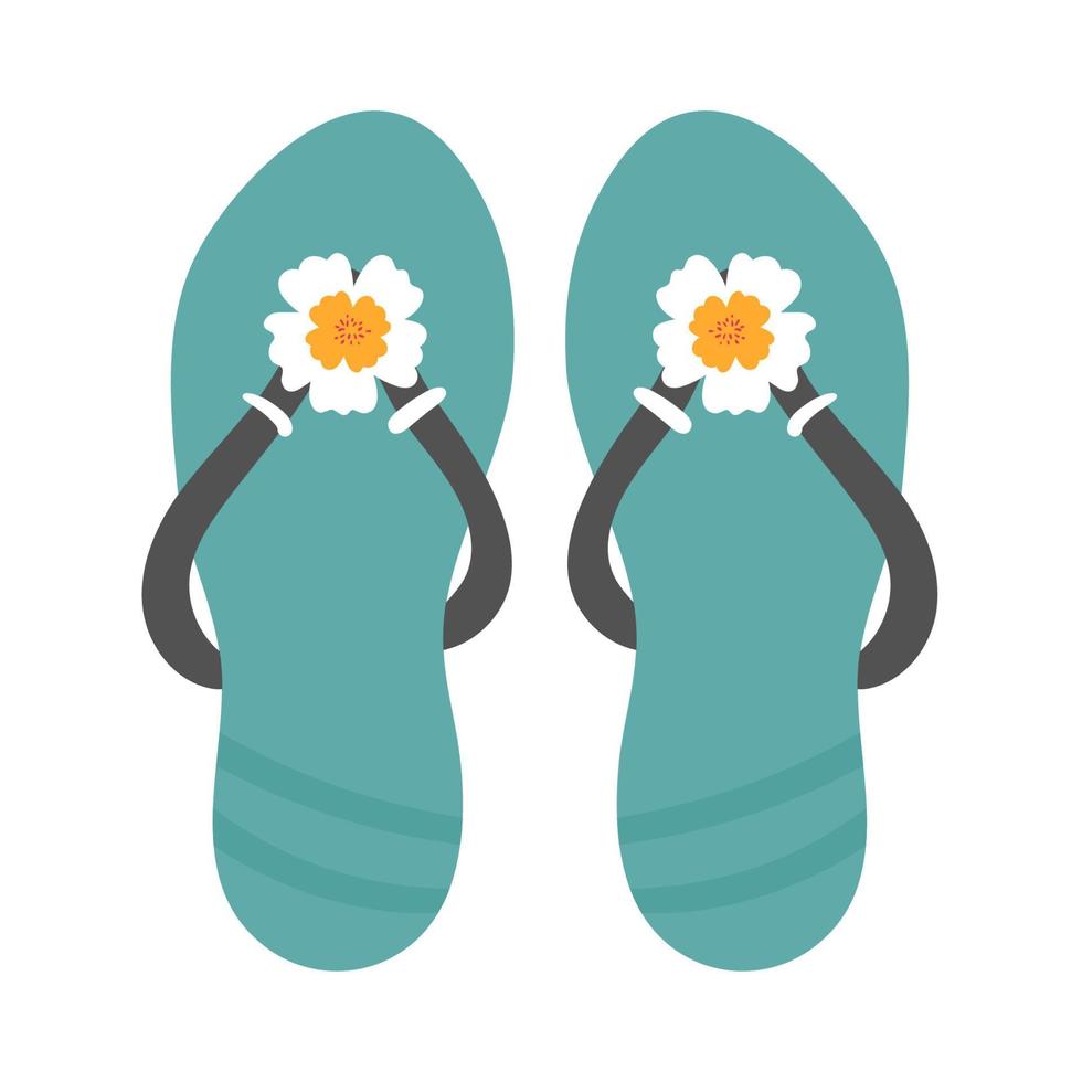 blue flip flops with flower isolated icon design, vector illustration graphic