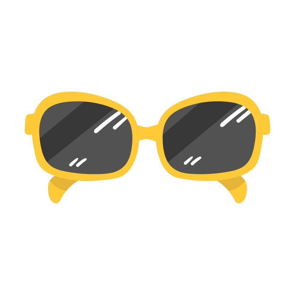 dibujos animados aislados gafas de sol amarillas ilustración vectorial vector