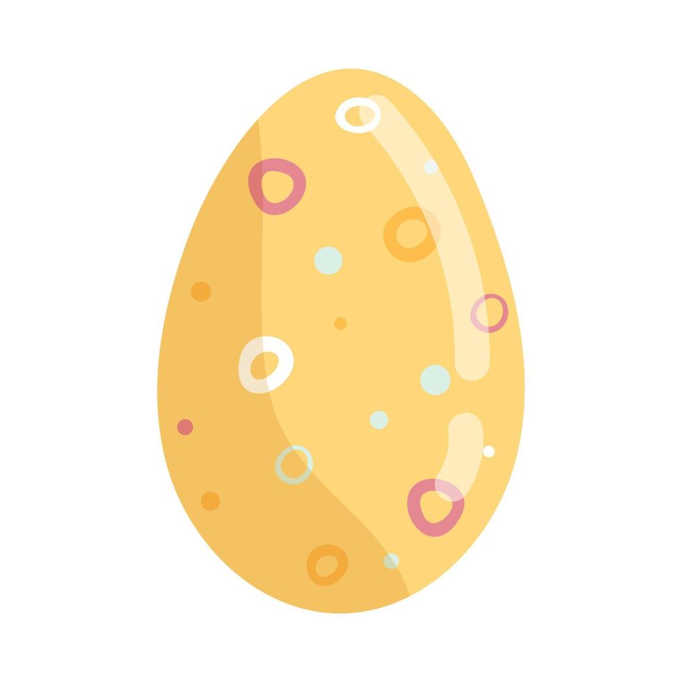 Easter yellow egg isolated on white hand drawing vector