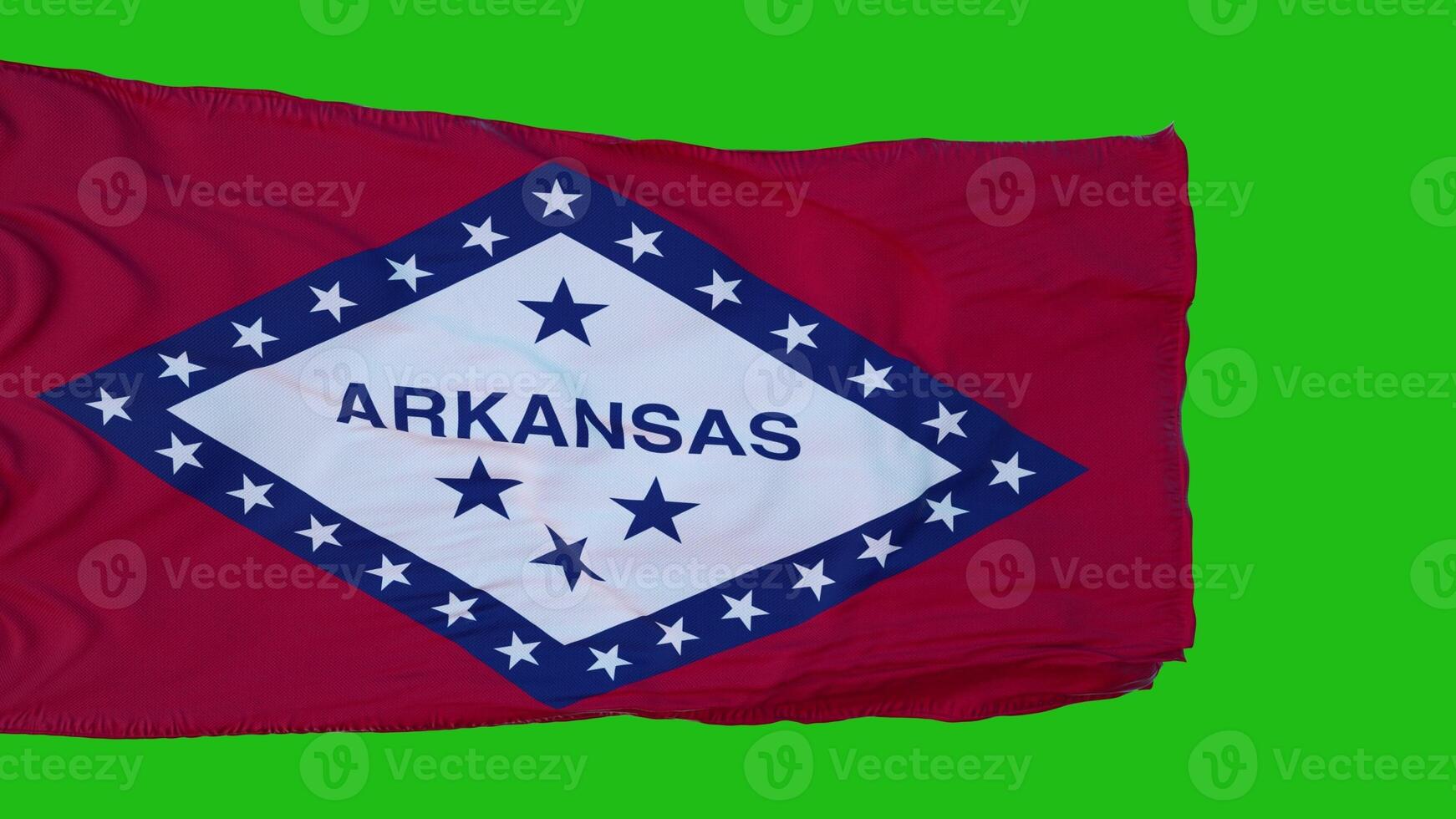 bandera de arkansas en pantalla verde. perfecto para su propio fondo con pantalla verde. representación 3d foto