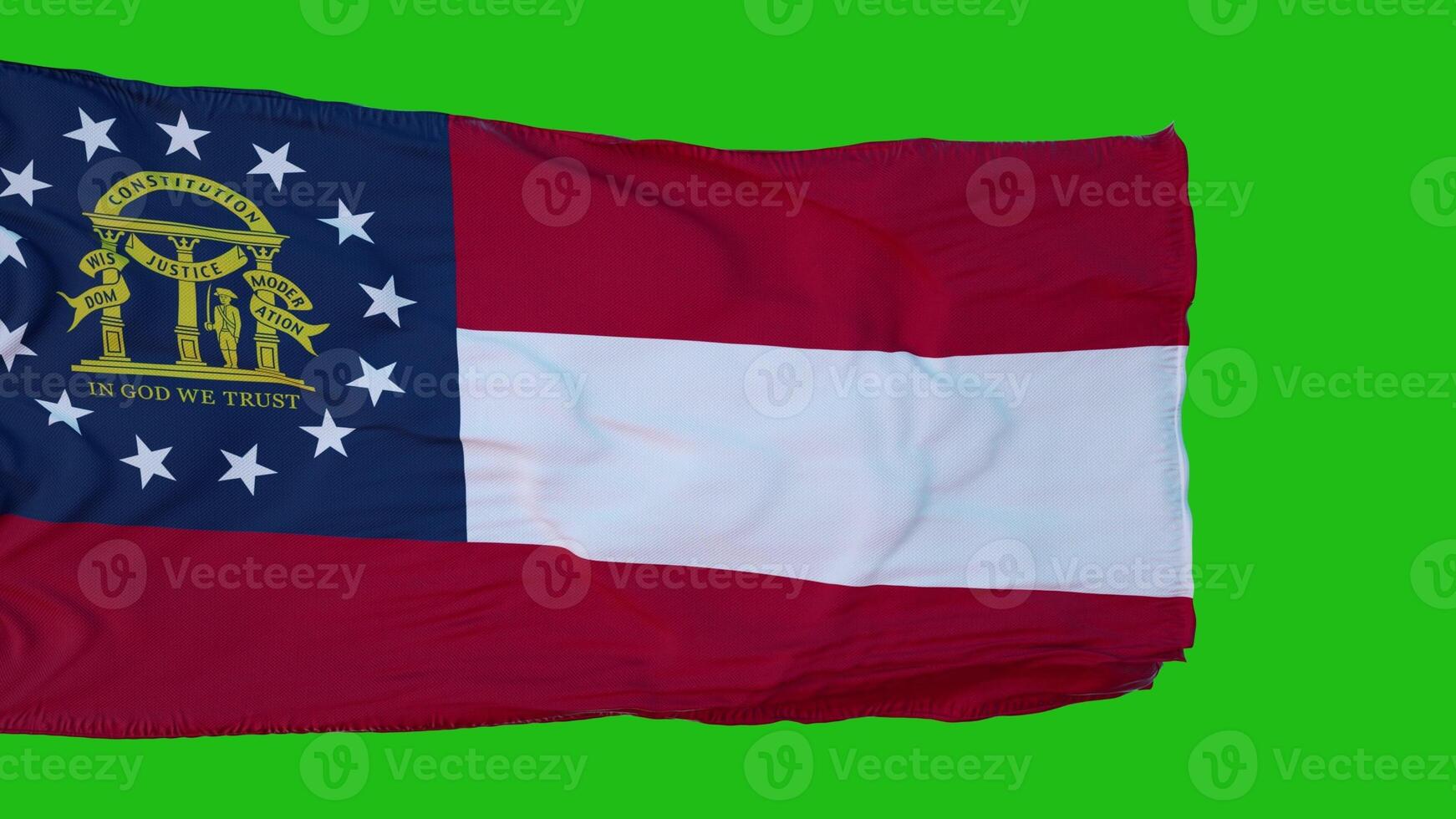 Flag of Georgia on Green Screen. Perfect for your own background using green screen. 3d rendering photo