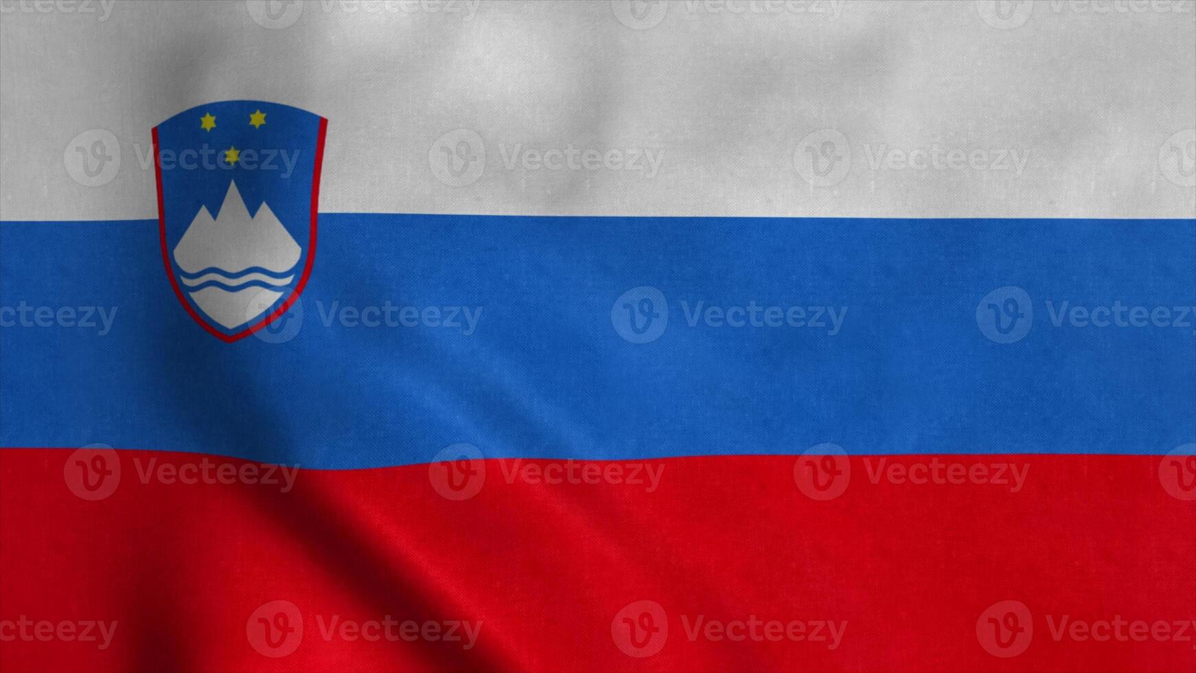 Flag of the Republic of Slovenia, waving in wind. 3d illustration photo