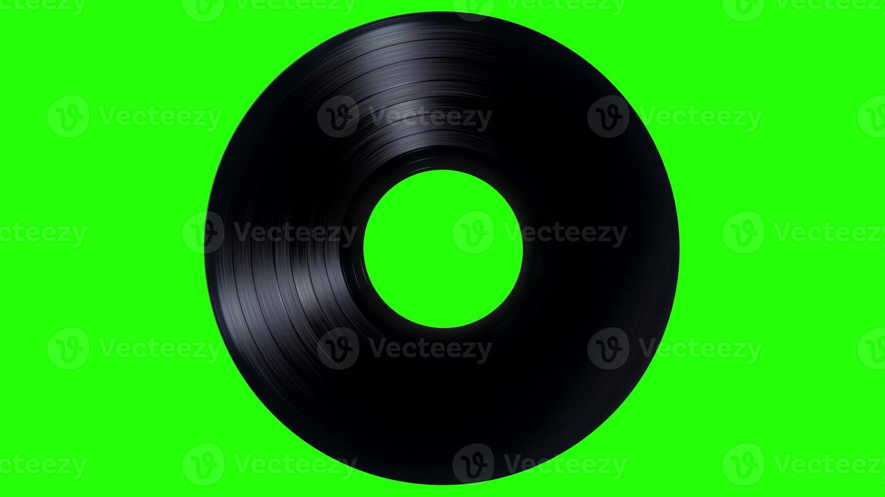 Vinyl Record on a Green Screen. 3d illustration photo