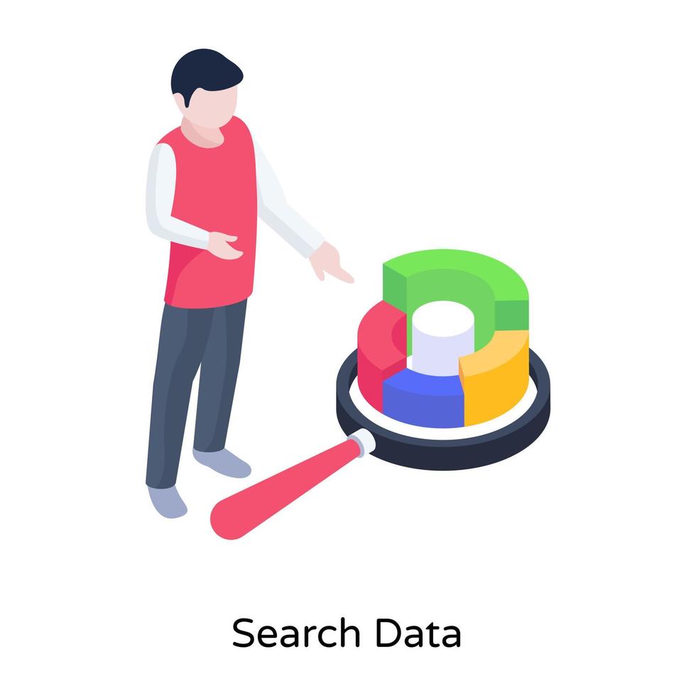 Download premium search data illustration in isometric design vector