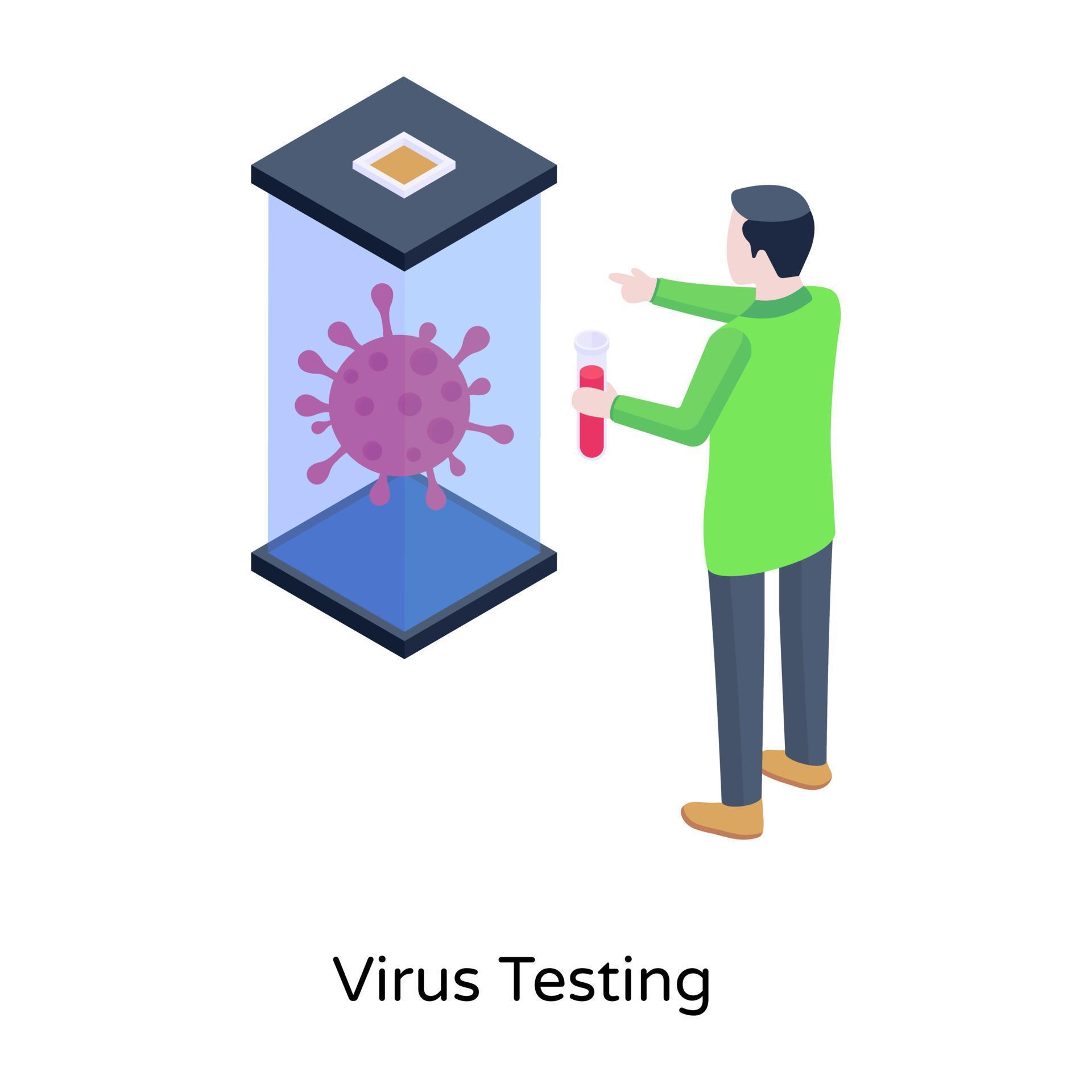 An isometric illustration of virus testing 6067070 Vector Art at Vecteezy