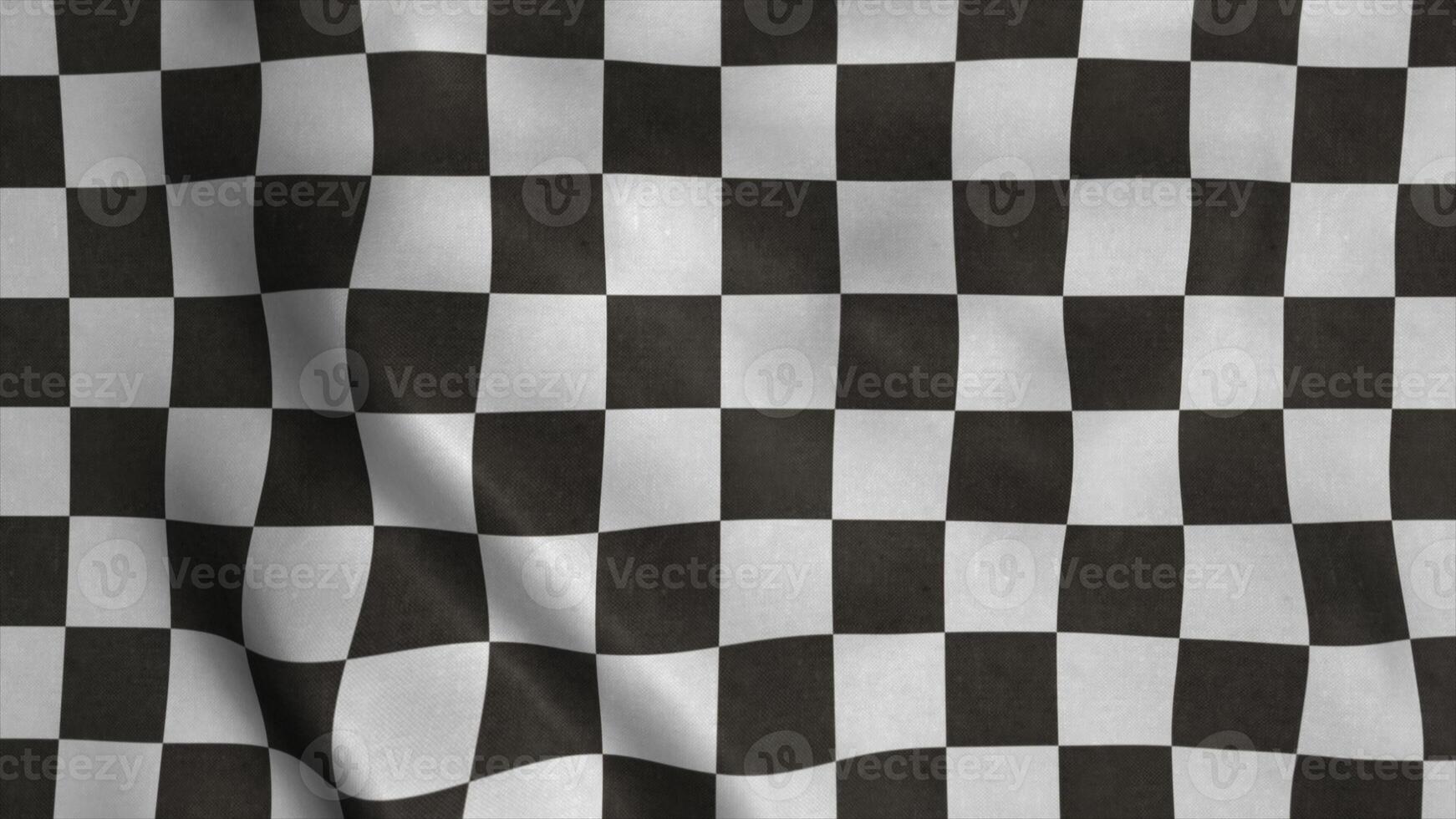 Checkered Racing flag. Racing Chequered Flag Waving in Wind. 3d rendering photo