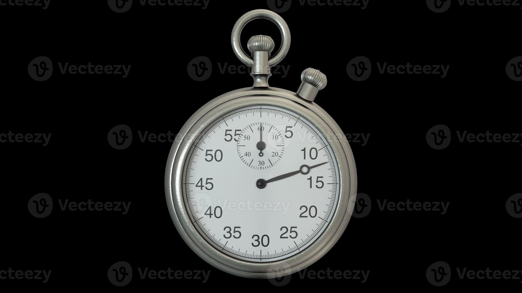 Realistic stopwatch on a black background. 3d rendering photo