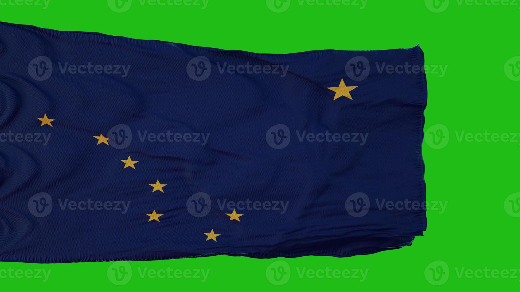 bandera de alaska en pantalla verde. perfecto para su propio fondo con pantalla verde. representación 3d foto